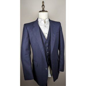 Rare Jack Fraser Wool Pinstripe Sports Coat with Vest [42R]